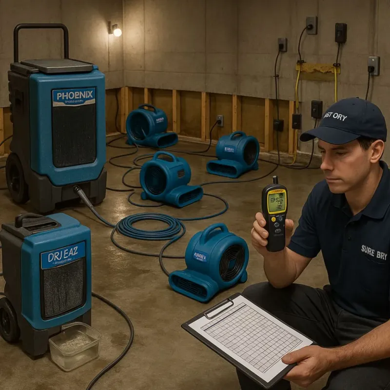 Structural Drying and Dehumidification process in Lynn, IN